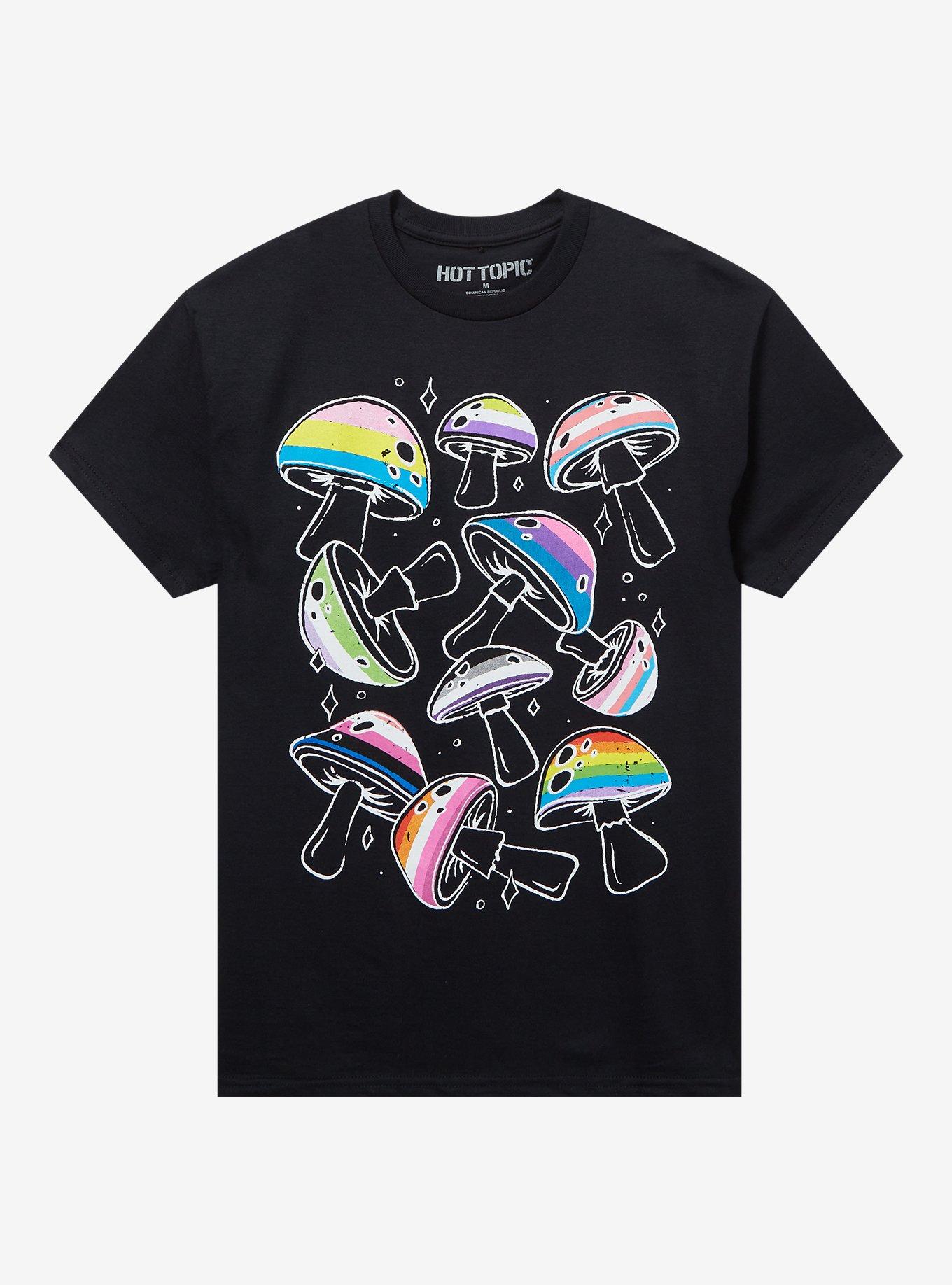 Mushroom Pride Flags T-Shirt, BLACK, hi-res