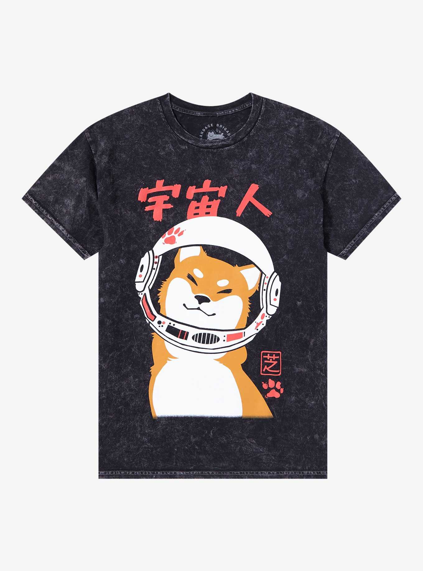 Astro Shiba Mineral Wash T-Shirt By Bandage Brigade, , hi-res