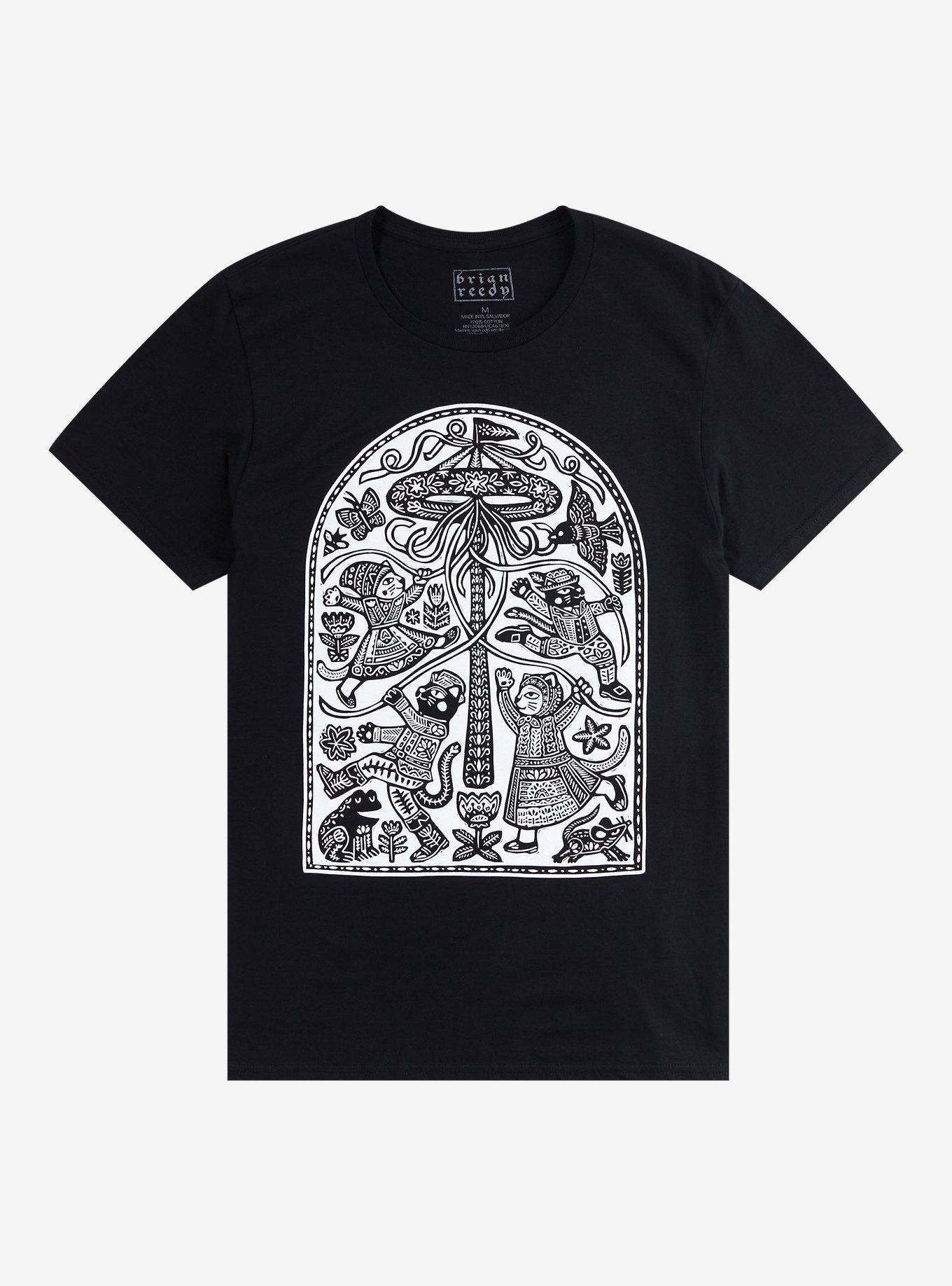 May Day Cats T-Shirt By Brian Reedy, BLACK, hi-res