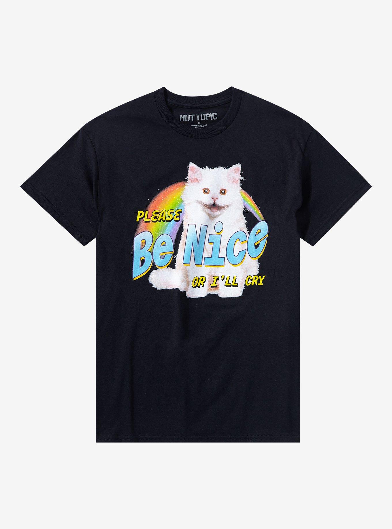 Be Nice Cat Rainbow T-Shirt, , hi-res