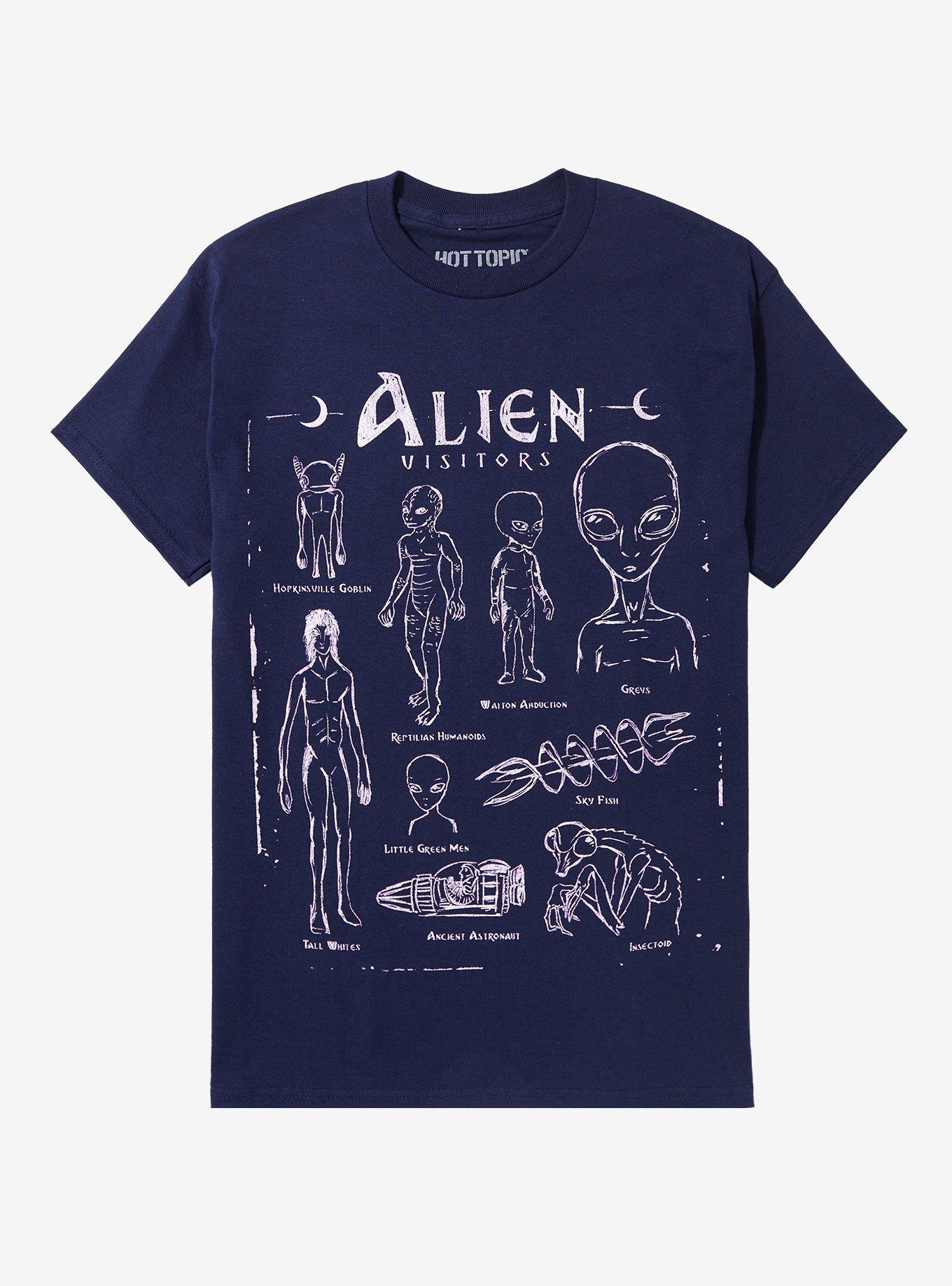 Alien Visitor Infographic T-Shirt, PURPLE, hi-res