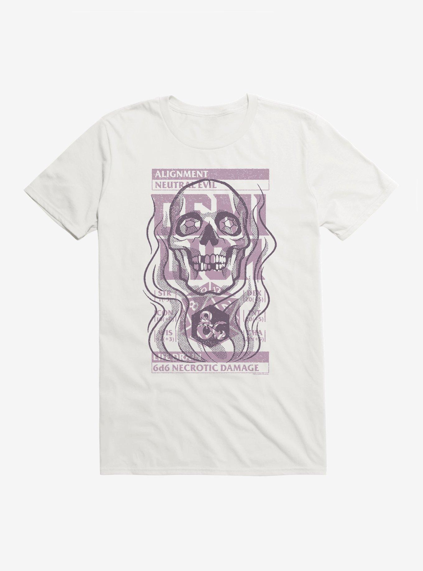 Dungeons & Dragons Demilich Stats Stamp T-Shirt, WHITE, hi-res