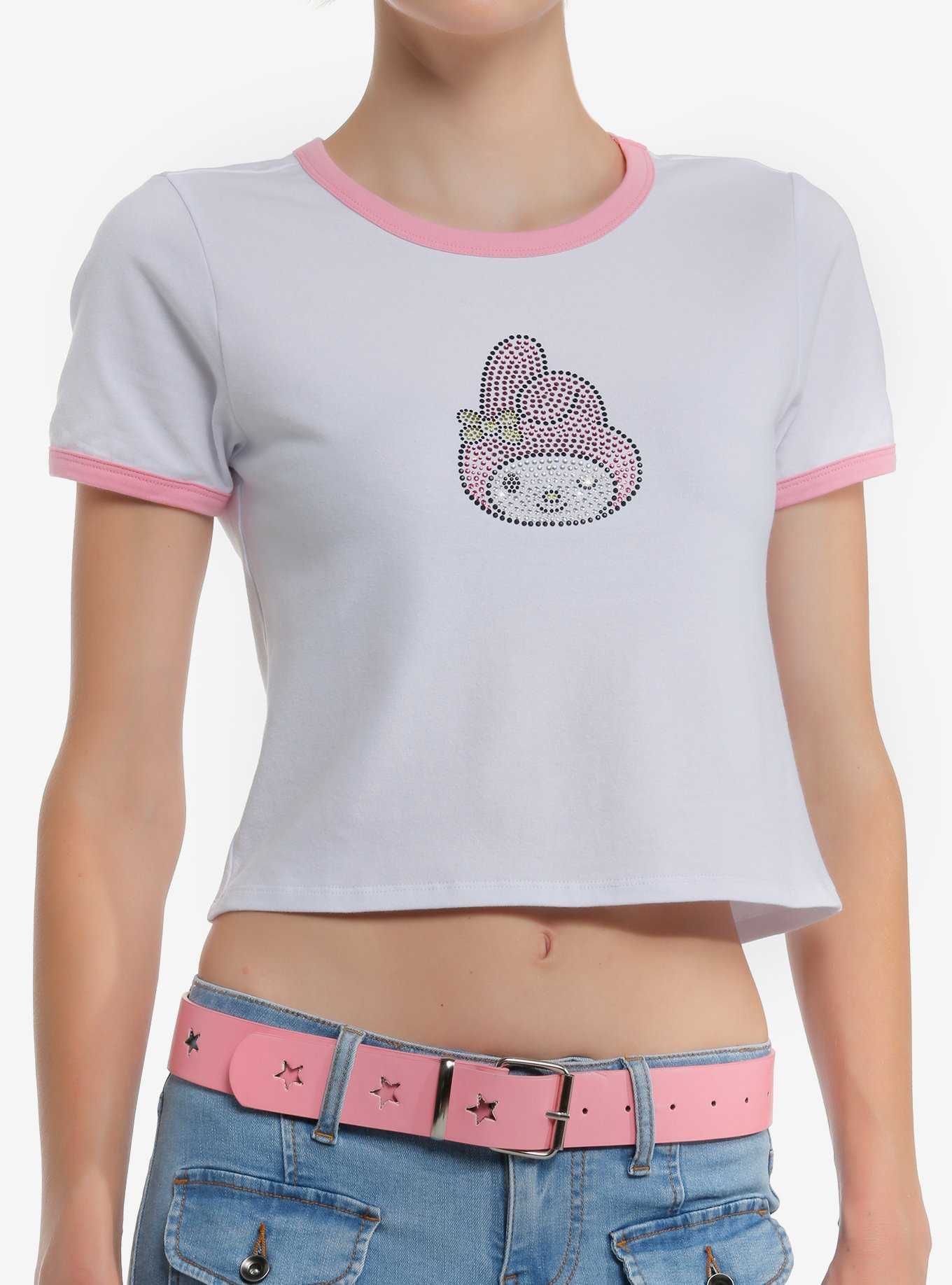 My Melody Rhinestone Girls Baby Ringer T-Shirt, , hi-res