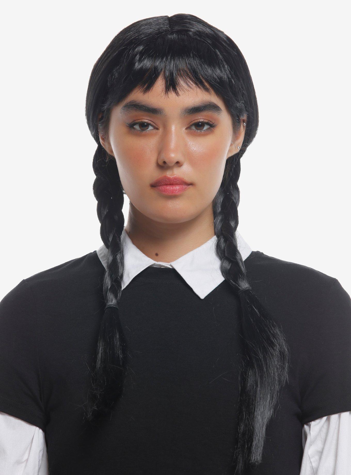 Wednesday Addams Braided Pigtails Wig, , hi-res