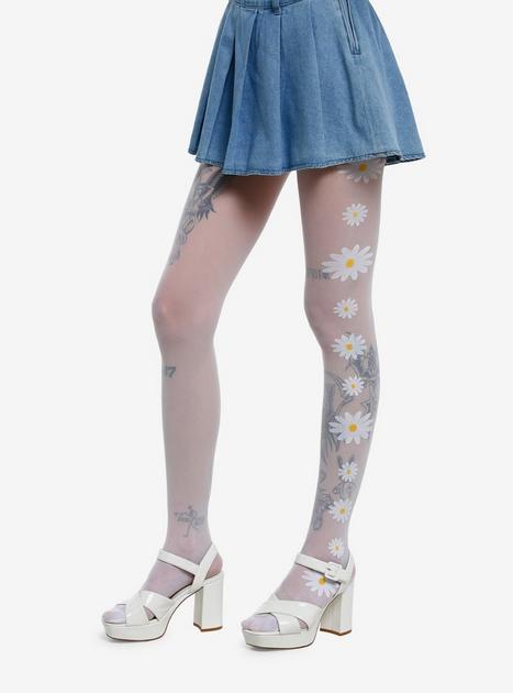 White Daisy Tights | Hot Topic