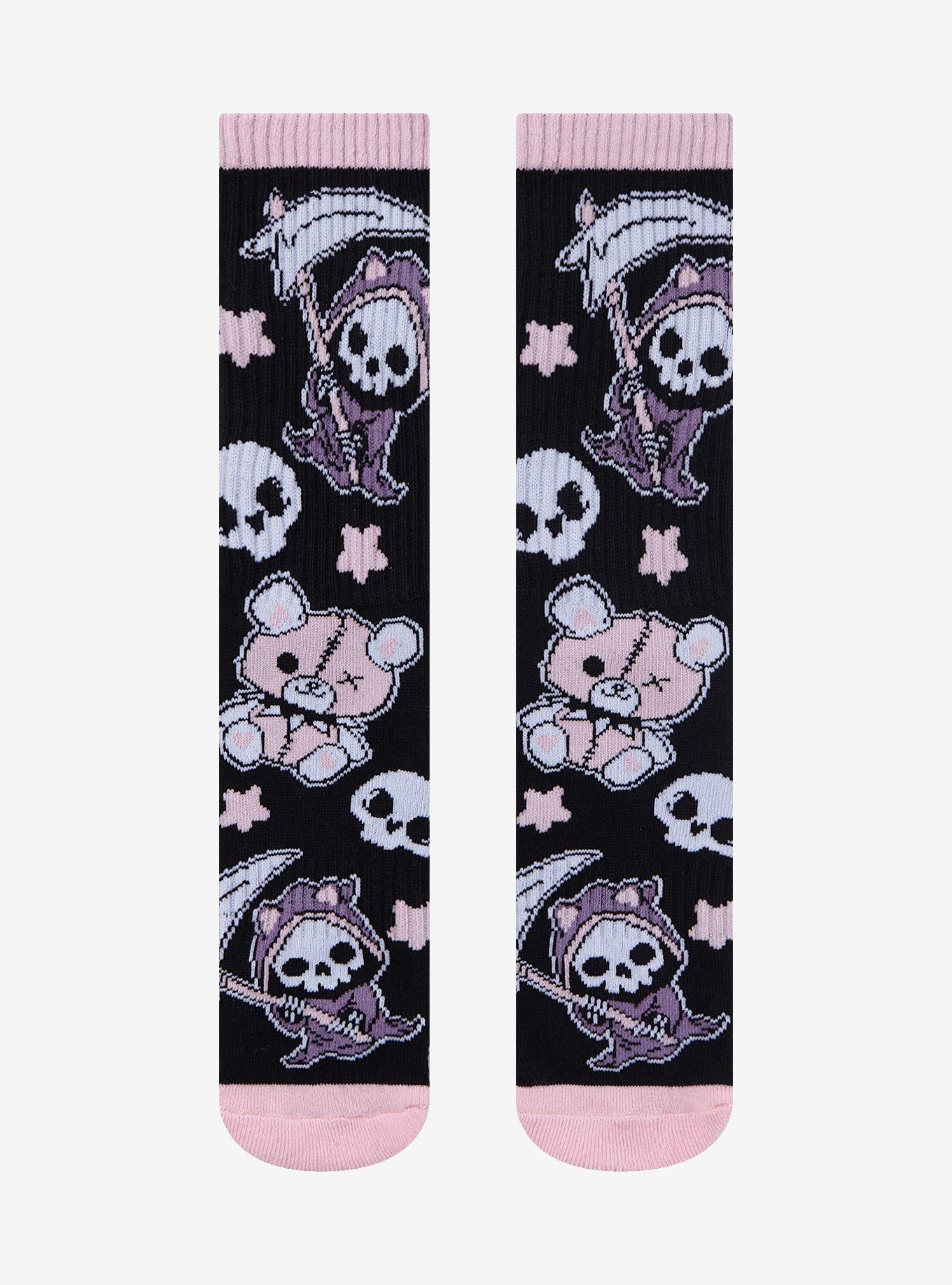 Pastel Cat Reaper Crew Socks, , hi-res