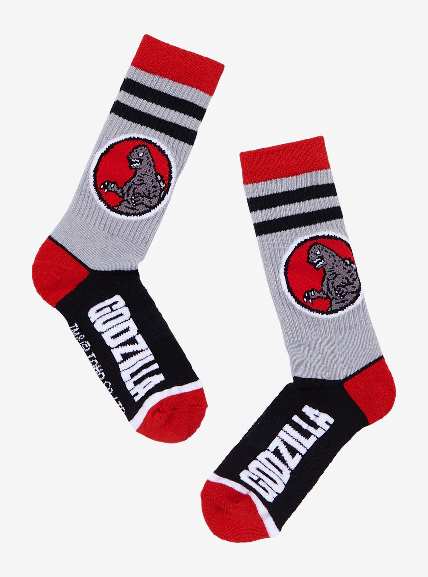Godzilla Portrait Varsity Crew Socks, , hi-res