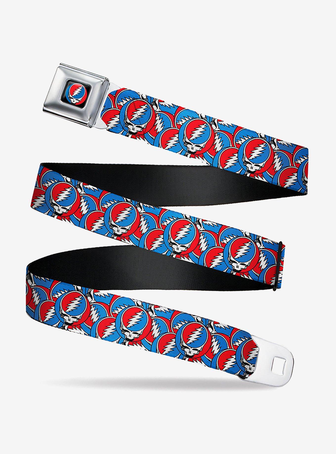 Grateful Dead Steal Your Face Logo Stacked Seatbelt Belt, , hi-res