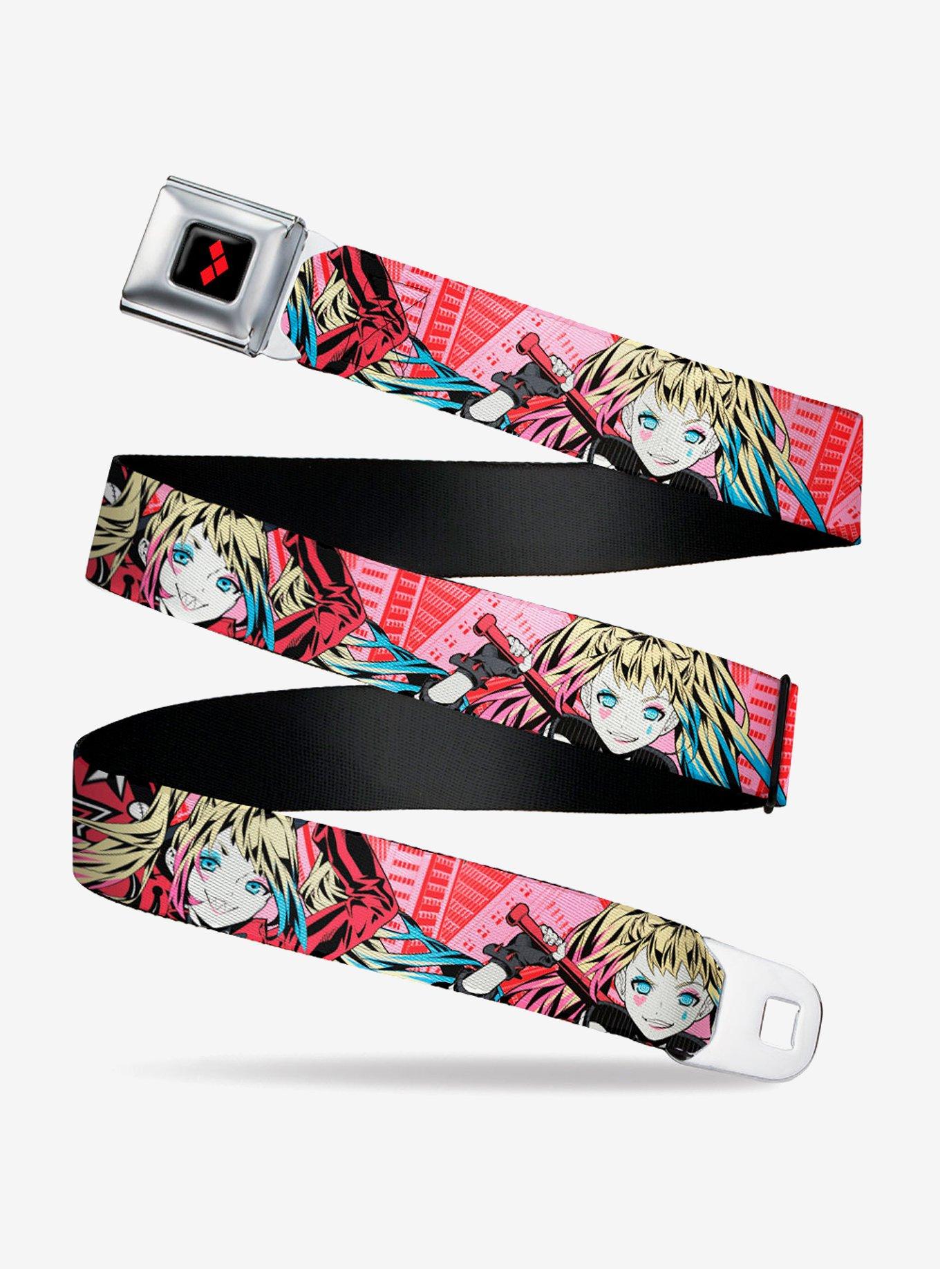 DC Comics Harley Quinn Puddin Poses Anime Graphics Seatbelt Belt, MULTI, hi-res