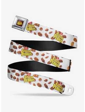 The Flintstones Post Cocoa Pebbles Logo And Cereal Scattered Seatbelt Belt, , hi-res