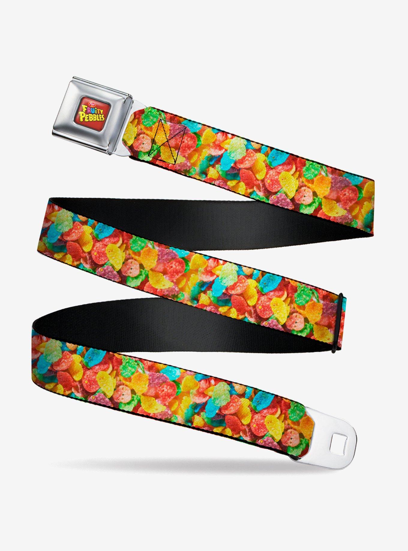 The Flintstones Fruity Pebbles Vivid Cereal Close Up Seatbelt Belt, , hi-res