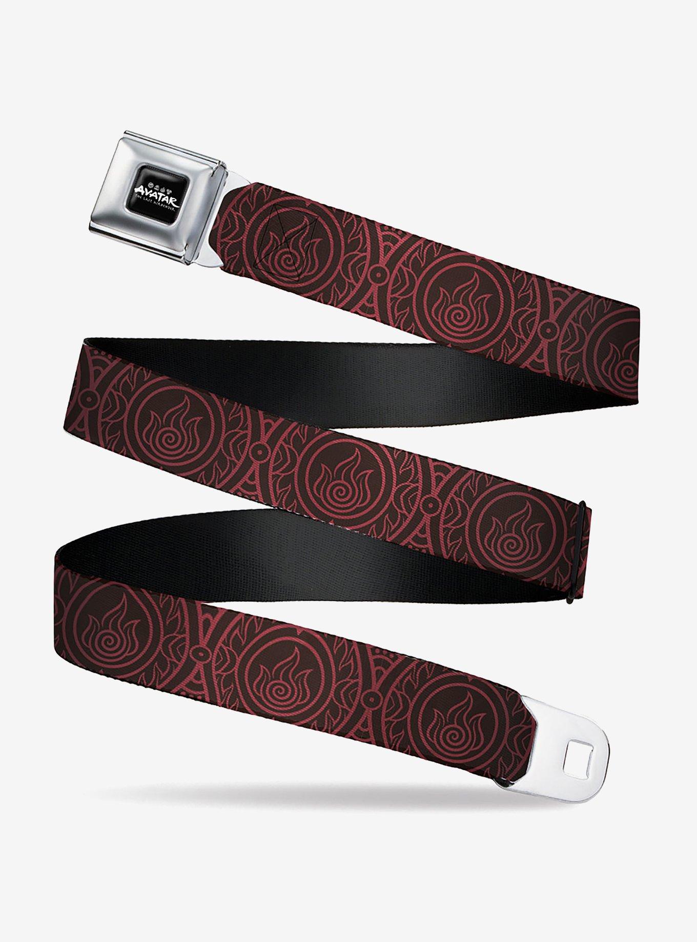 Avatar: The Last Airbender Fire Element Symbol Seatbelt Belt, RED, hi-res