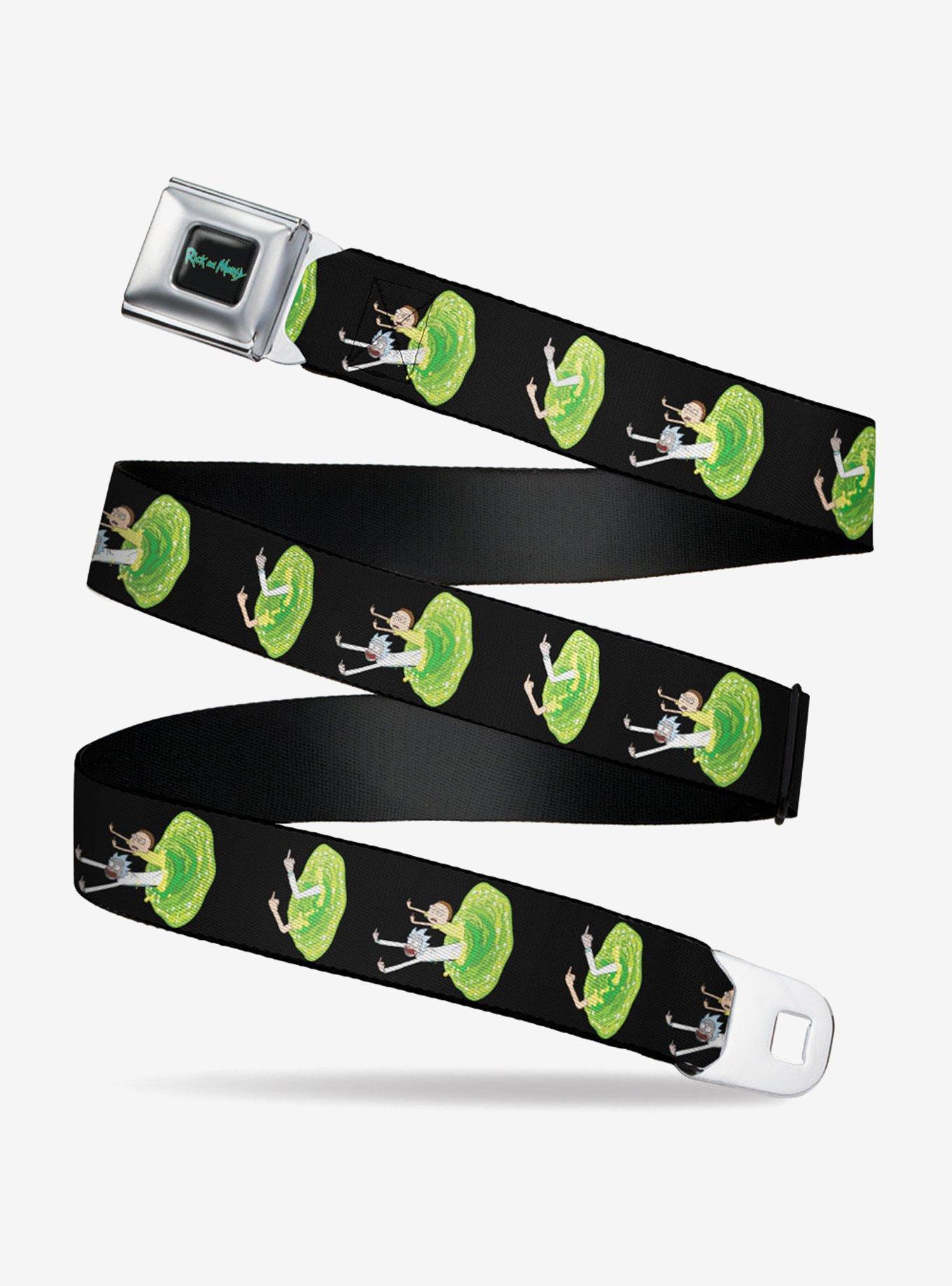 Rick And Morty Middle Finger Portal Jump Poses Seatbelt Belt, , hi-res
