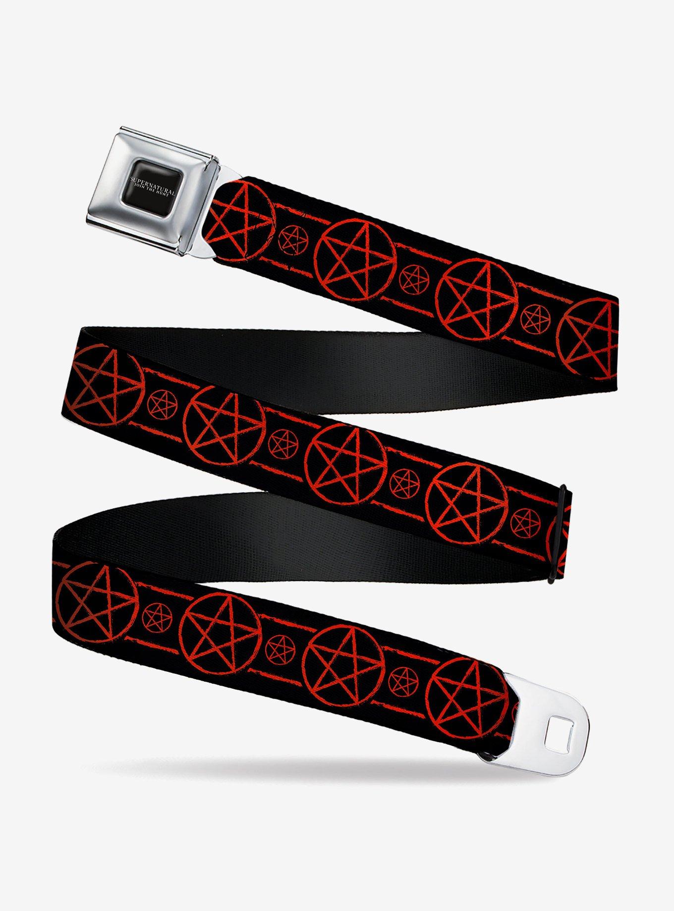 Supernatural Pentagram Icon Stripe Seatbelt Belt, , hi-res