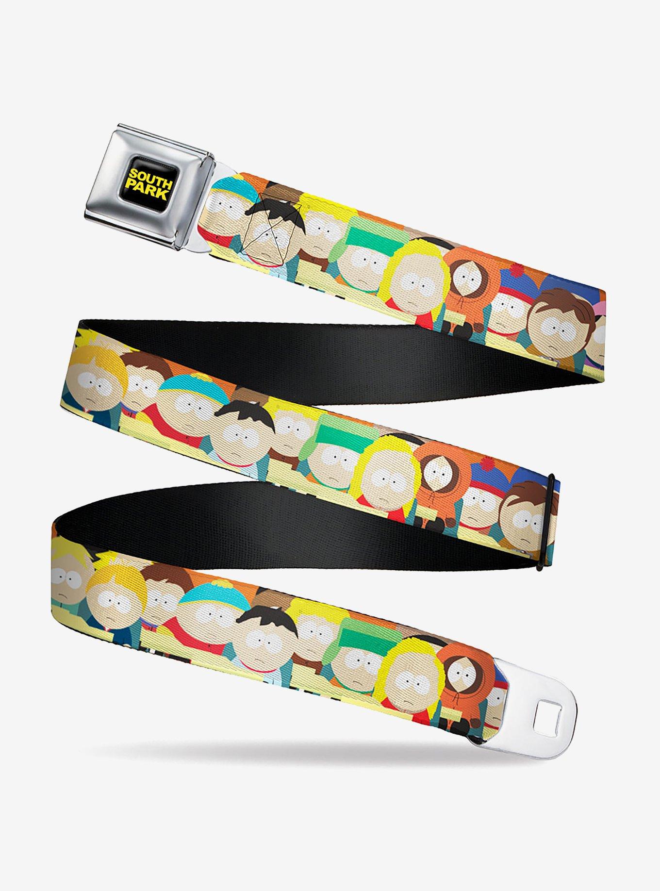 South Park School Kids Faces Stacked Seatbelt Belt