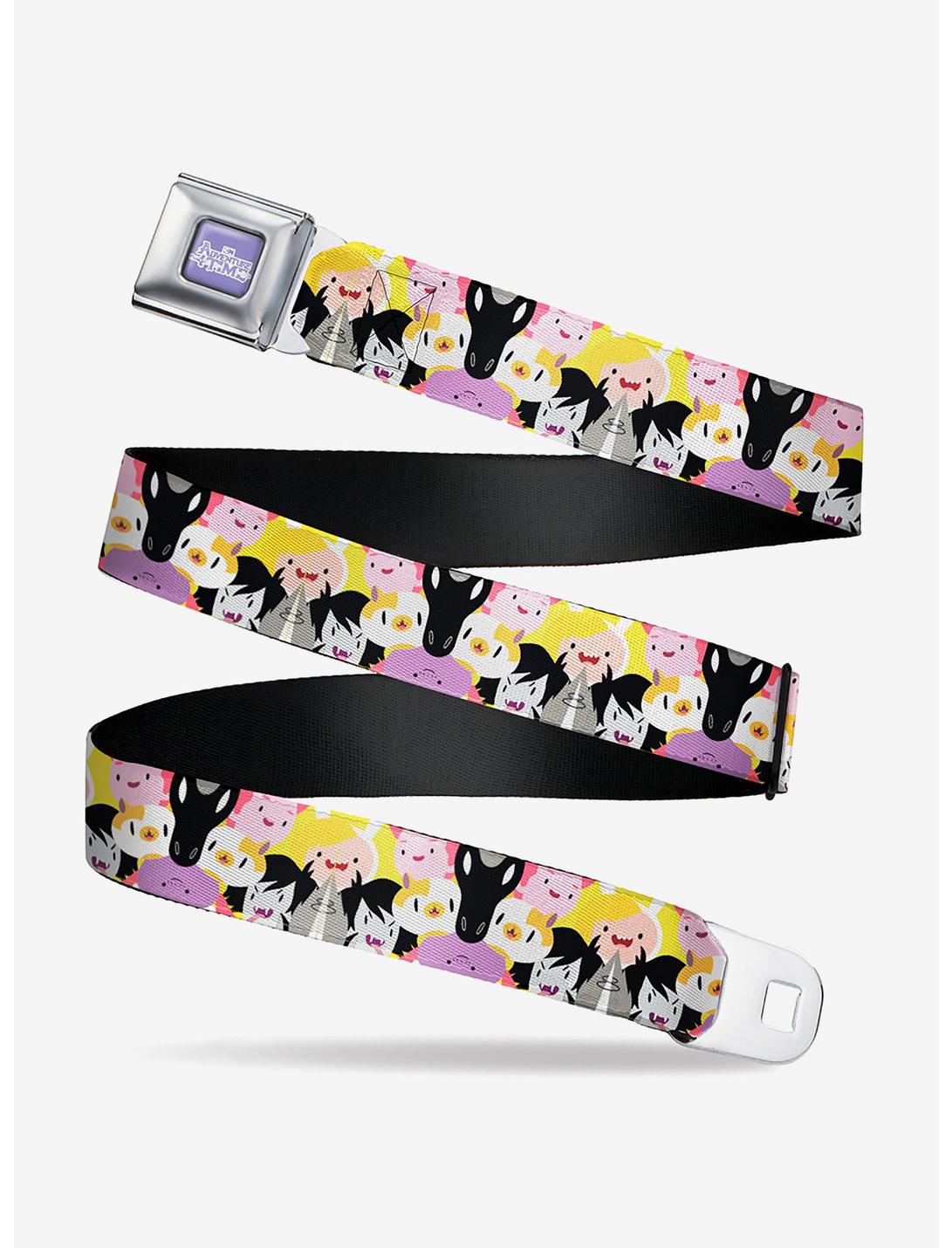 Adventure Time Characters Stacked Seatbelt Belt, PINK, hi-res