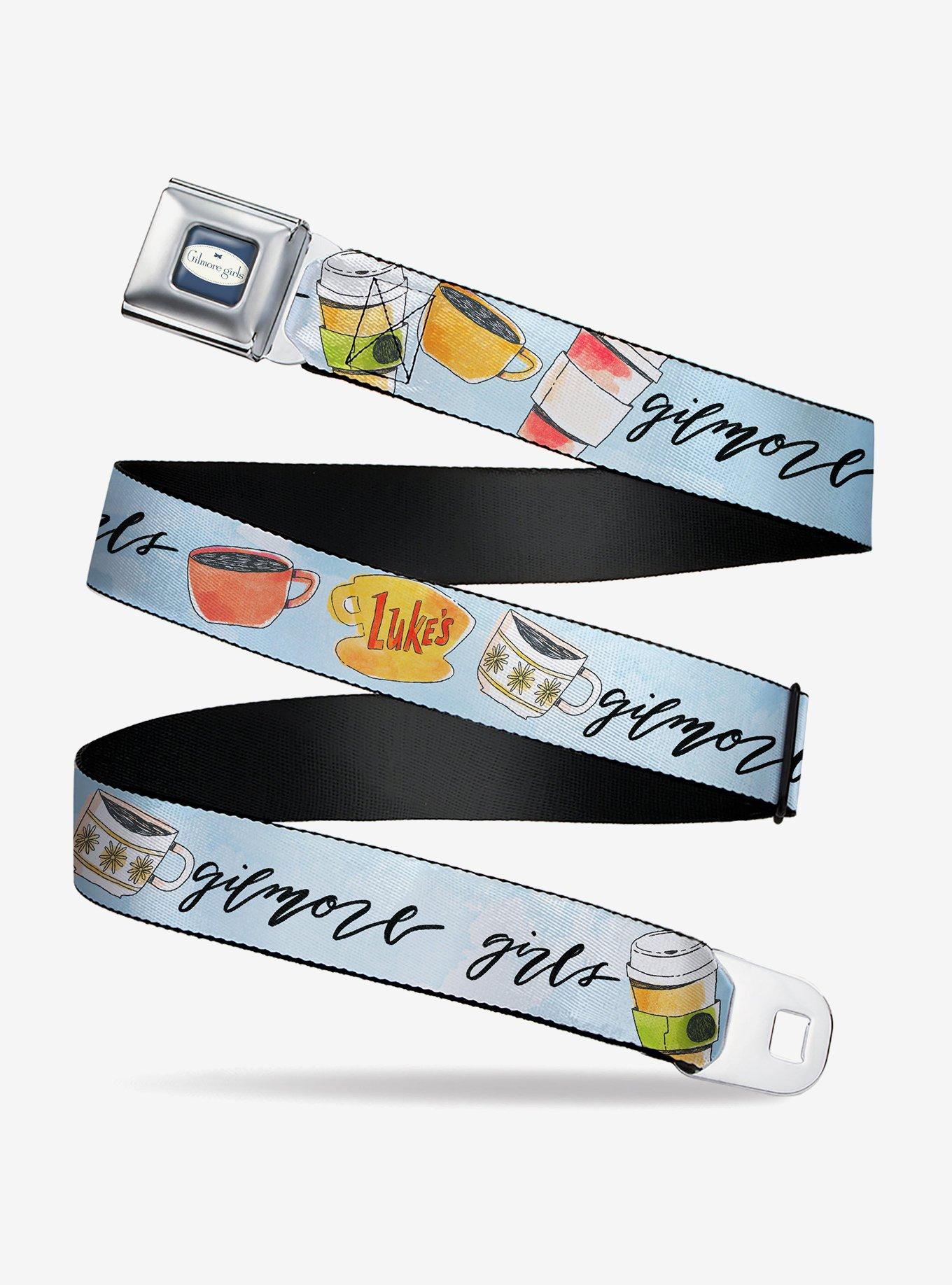 Gilmore Girls Luke's Coffee Shop Icons And Script Seatbelt Belt