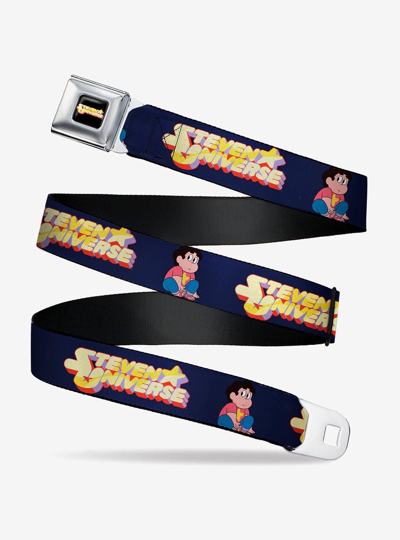 Steven Universe Sitting Pose And Title Logo Seatbelt Belt, BLUE, hi-res