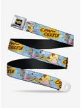 Cow And Chicken Title Logo And Character Poses Seatbelt Belt, BLUE, hi-res
