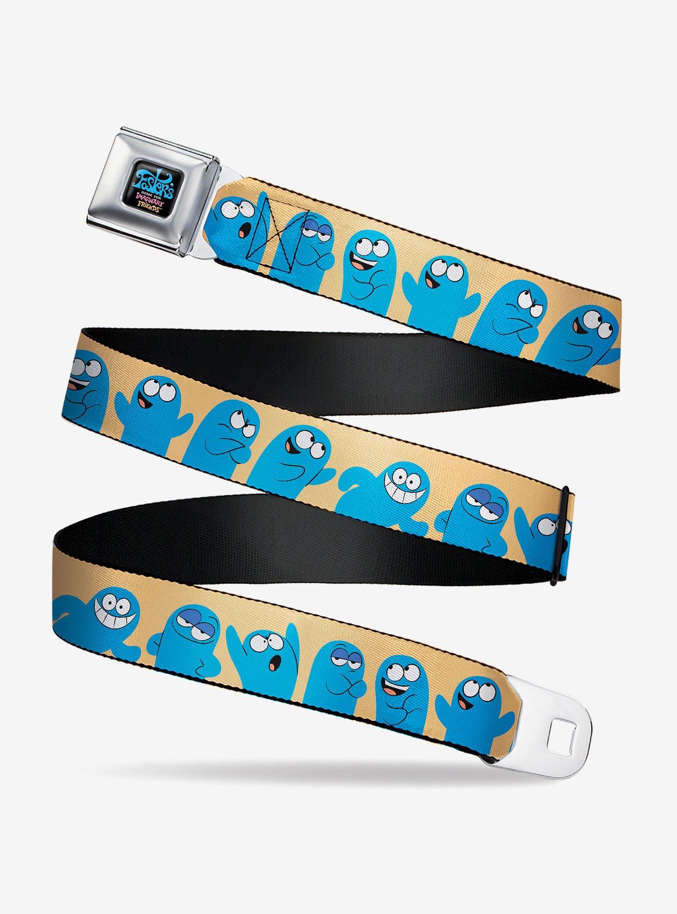 Foster's Home For Imaginary Friends Bloo Expressions Beige Seatbelt Belt, BLUE, hi-res