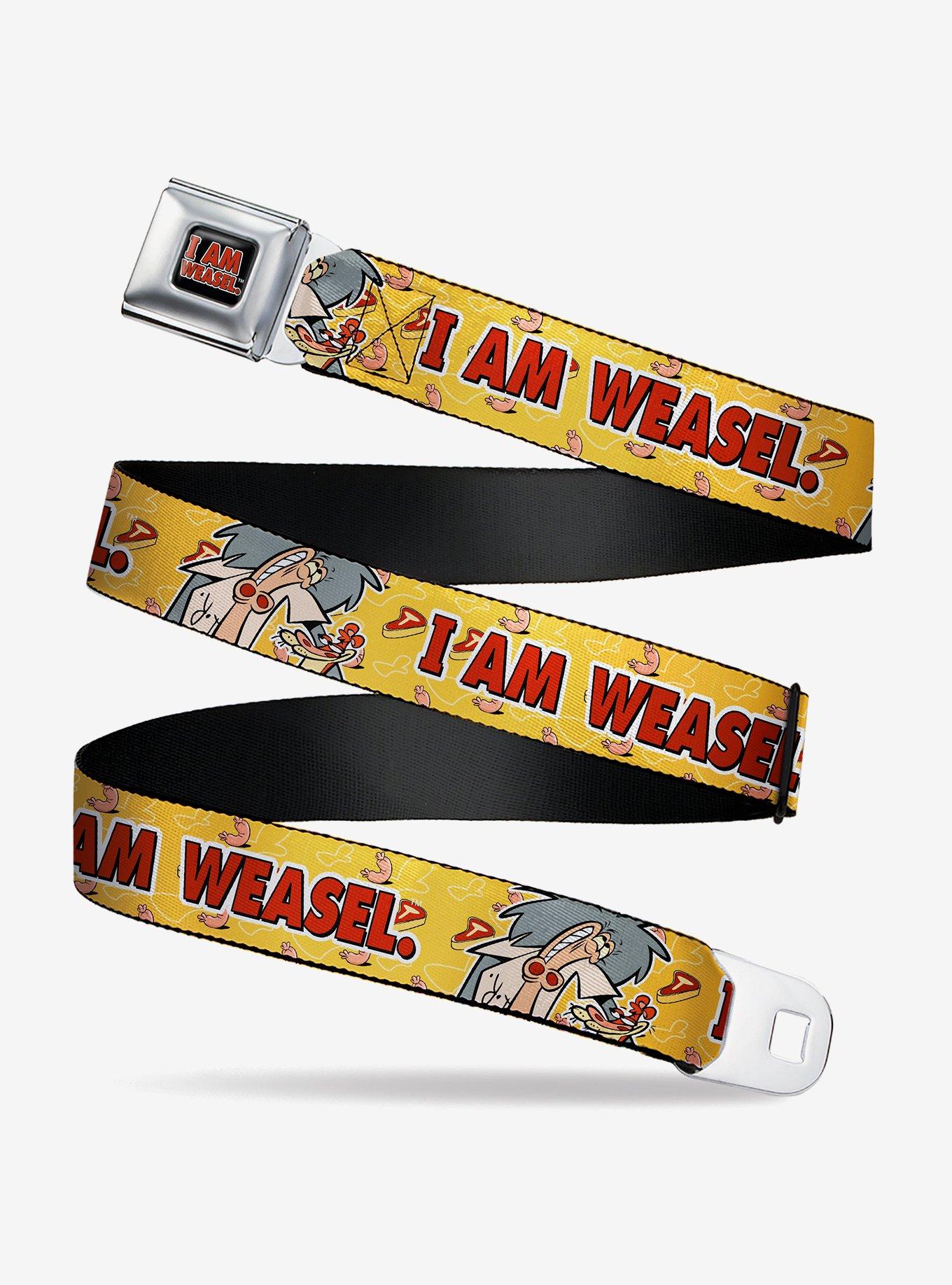 I Am Weasel I.R. Baboon Pose And Title Logos Seatbelt Belt, BRIGHT YELLOW, hi-res