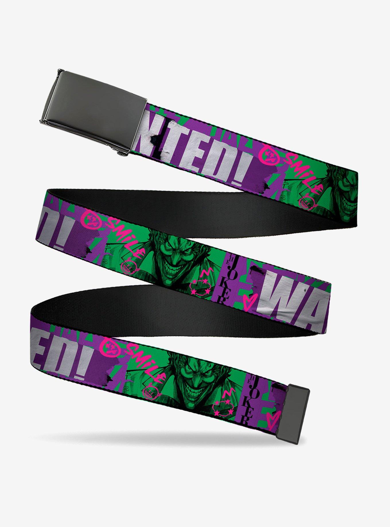 DC Comics The Joker Wanted Smiling Pose And Graffitis Flip Web Belt, , hi-res