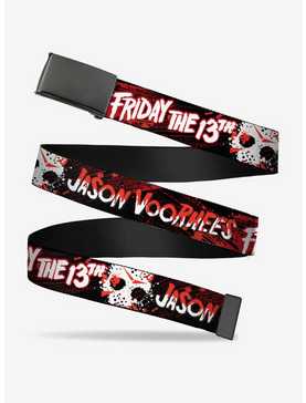 Friday The 13th Jason Voorhees Mask Text Flip Web Belt, , hi-res