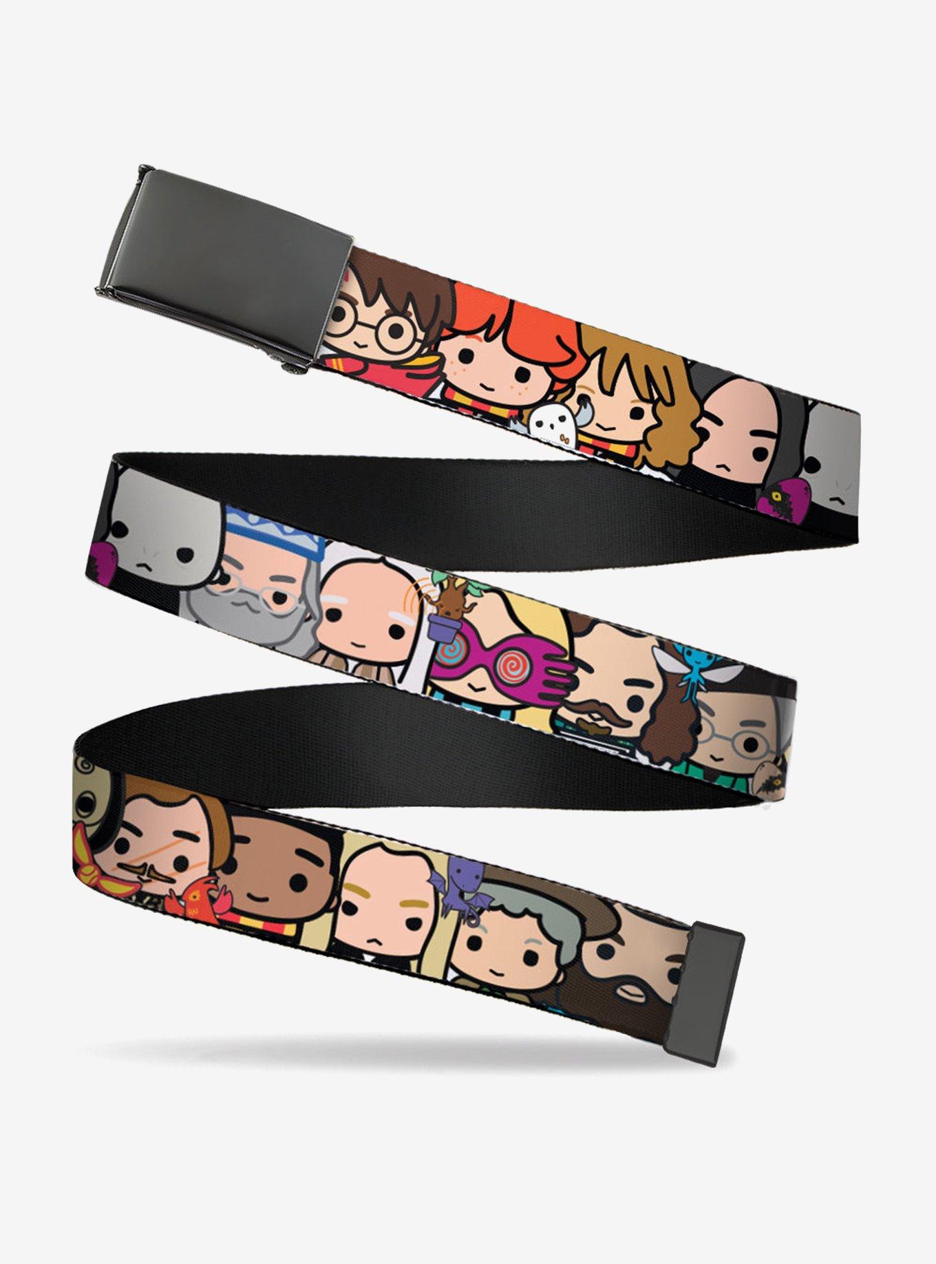 Harry Potter Chibi Charm Character Faces Close Up Flip Web Belt, , hi-res