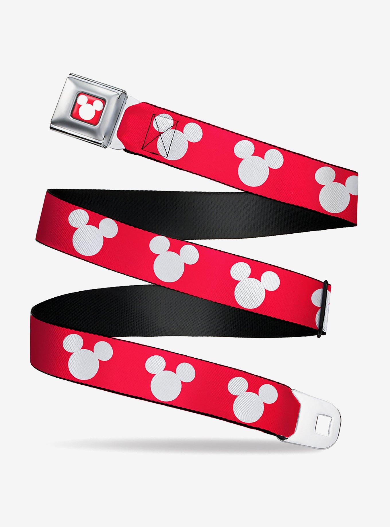 Disney Mickey Mouse Ears Icon Seatbelt Belt, RED, hi-res