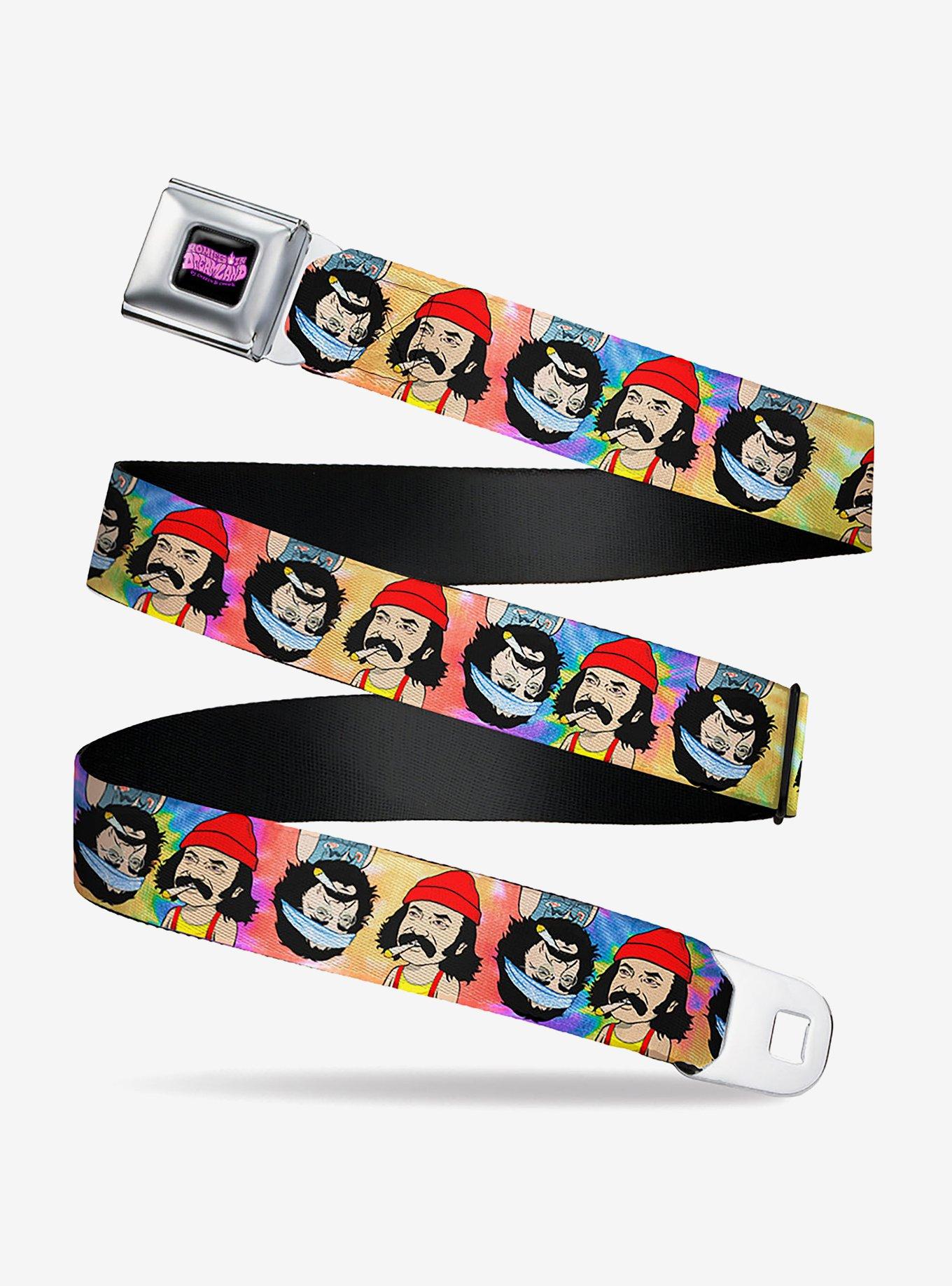 Cheech & Chong Homies in Dreamland Pose Flip Tie Dye Multi Seatbelt Belt, MULTI, hi-res