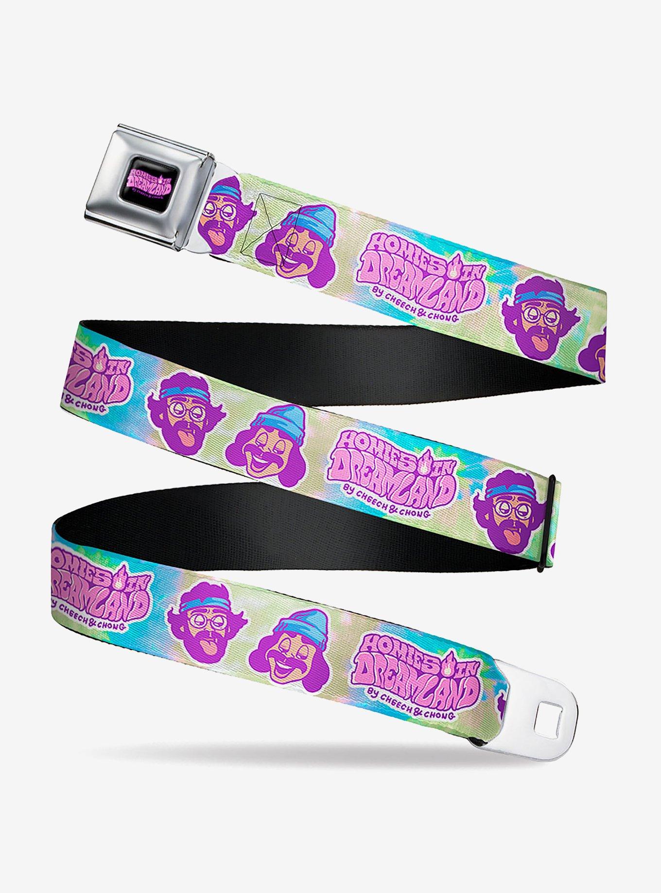 Cheech & Chong Homies in Dreamland Title Logo Tie Dye Seatbelt Belt, , hi-res