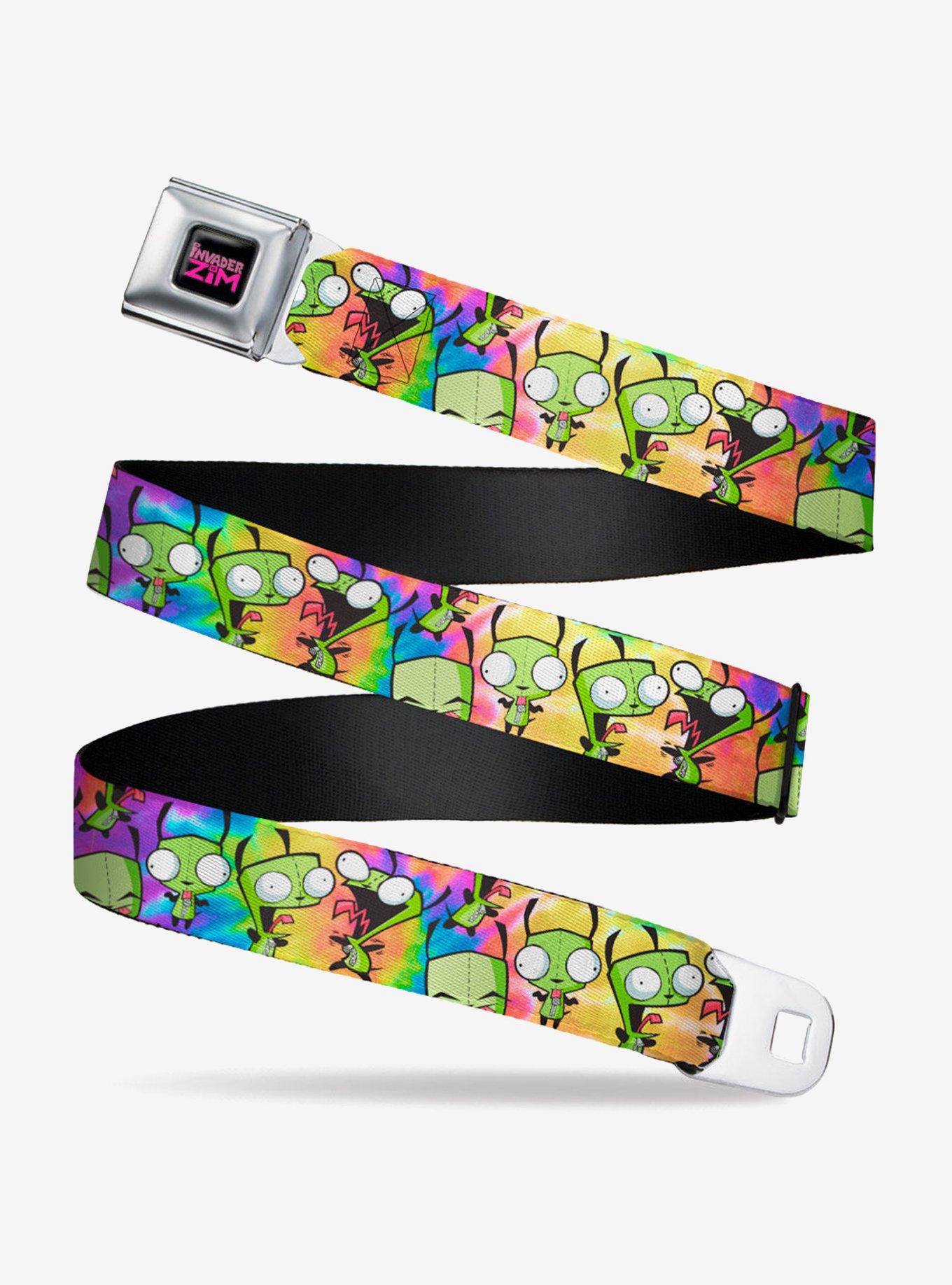 Invader Zim GIR Poses Scattered Tie Dye Seatbelt Belt