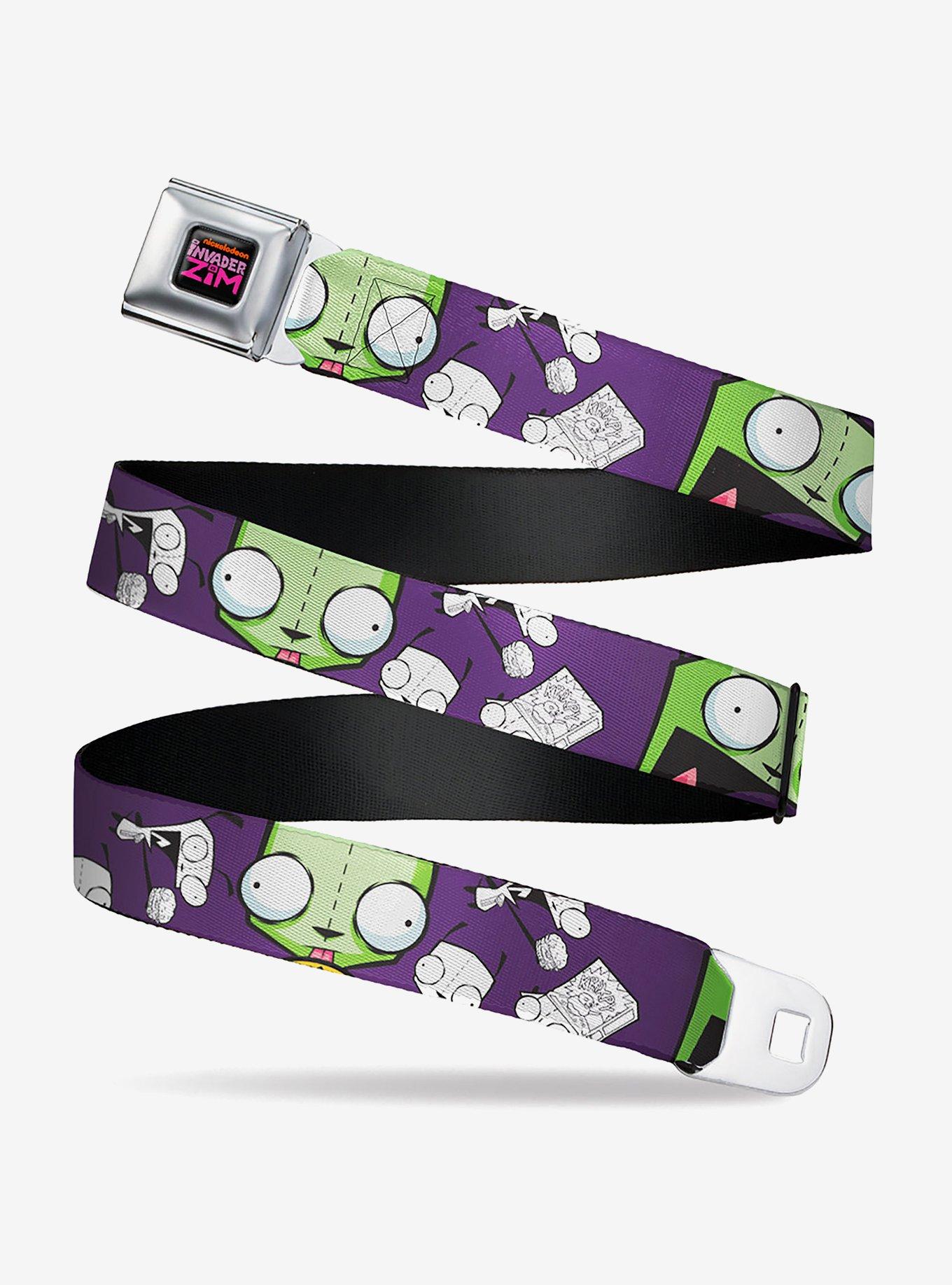 Invader Zim GIR Poses And Sketch Purple Seatbelt Belt