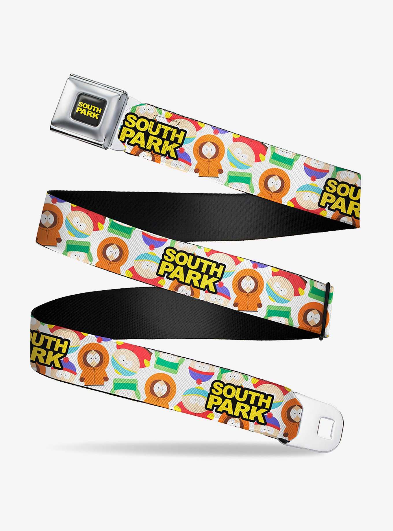 South Park Title Logo And Characters Scattered Seatbelt Belt, , hi-res