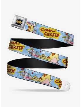 Cow And Chicken Title Logo And Character Poses Seatbelt Belt, , hi-res