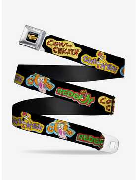 Cow And Chicken Title Logo And Poses With Guy Seatbelt Belt, , hi-res