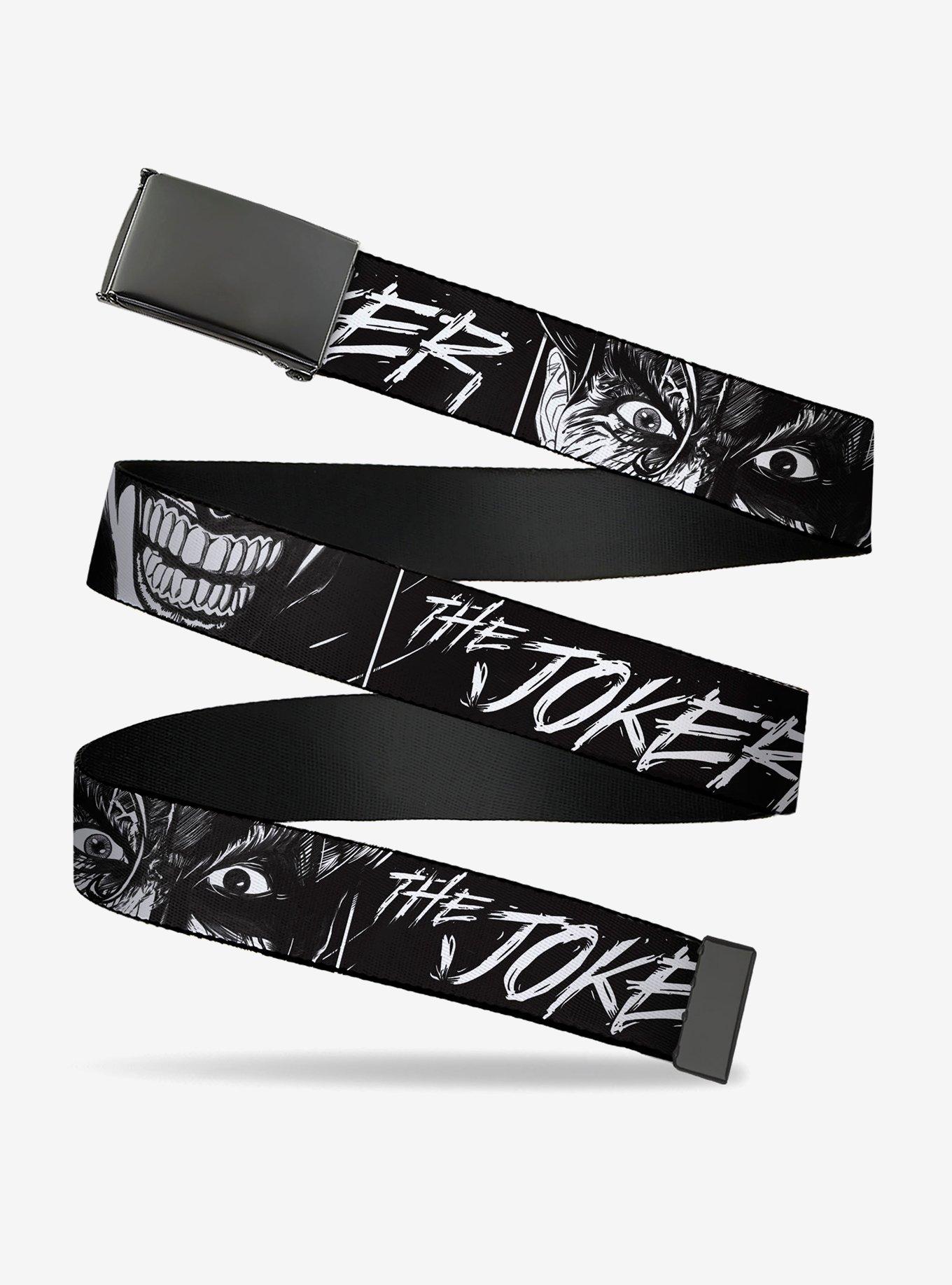 DC Comics The Joker Smiling Eyes Sketch Close Up Flip Web Belt, , hi-res