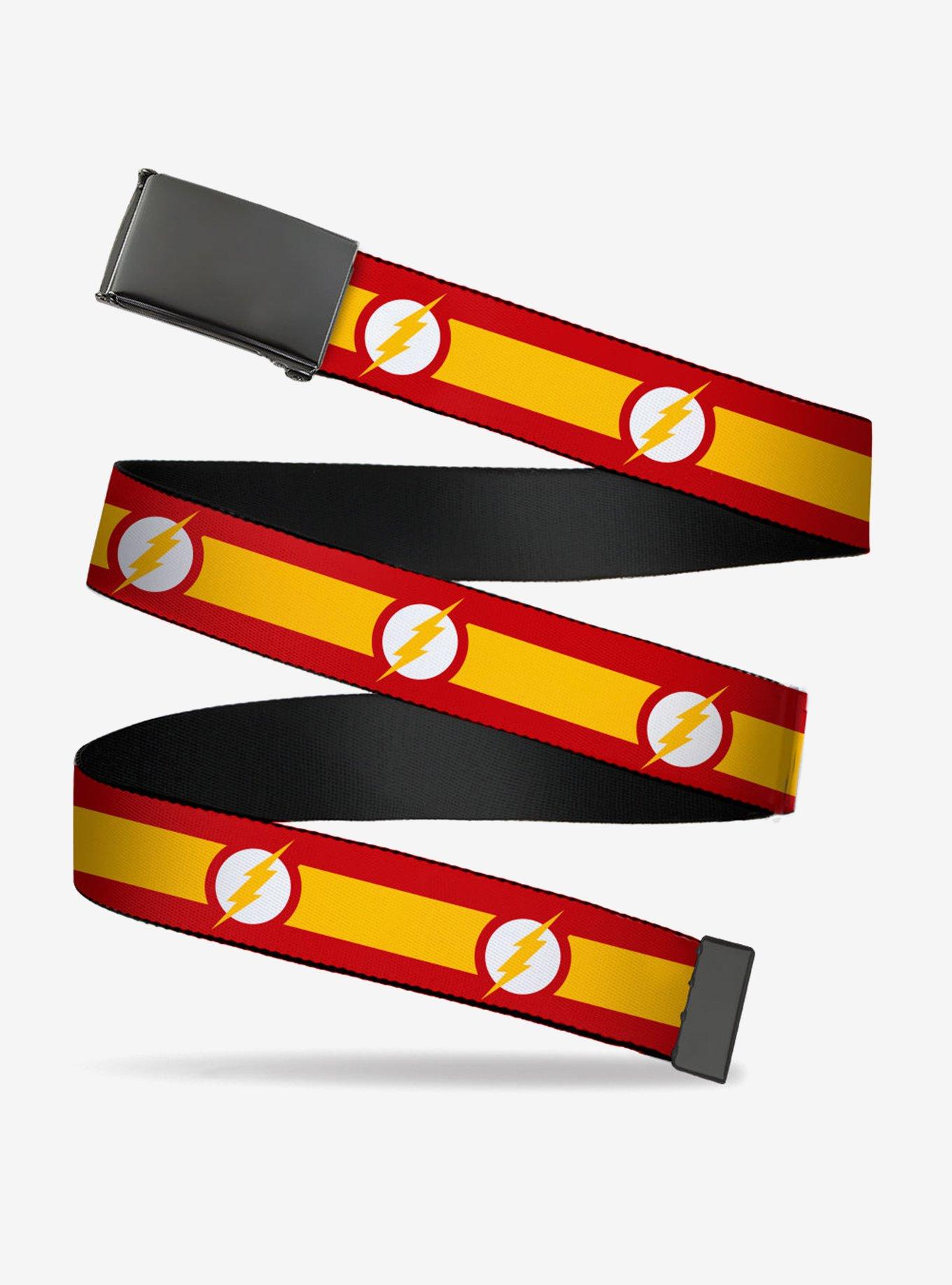 DC Comics The Flash Logo Stripe Flip Web Belt, , hi-res