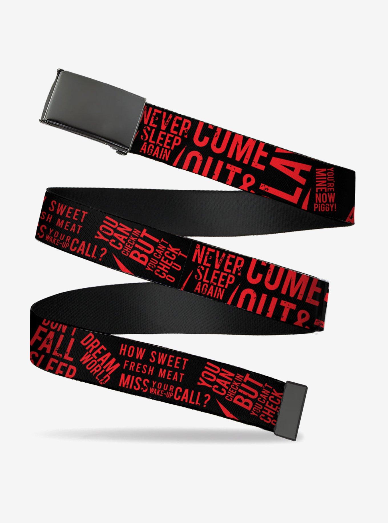 Friday The 13th Quotes Collage Flip Web Belt, , hi-res