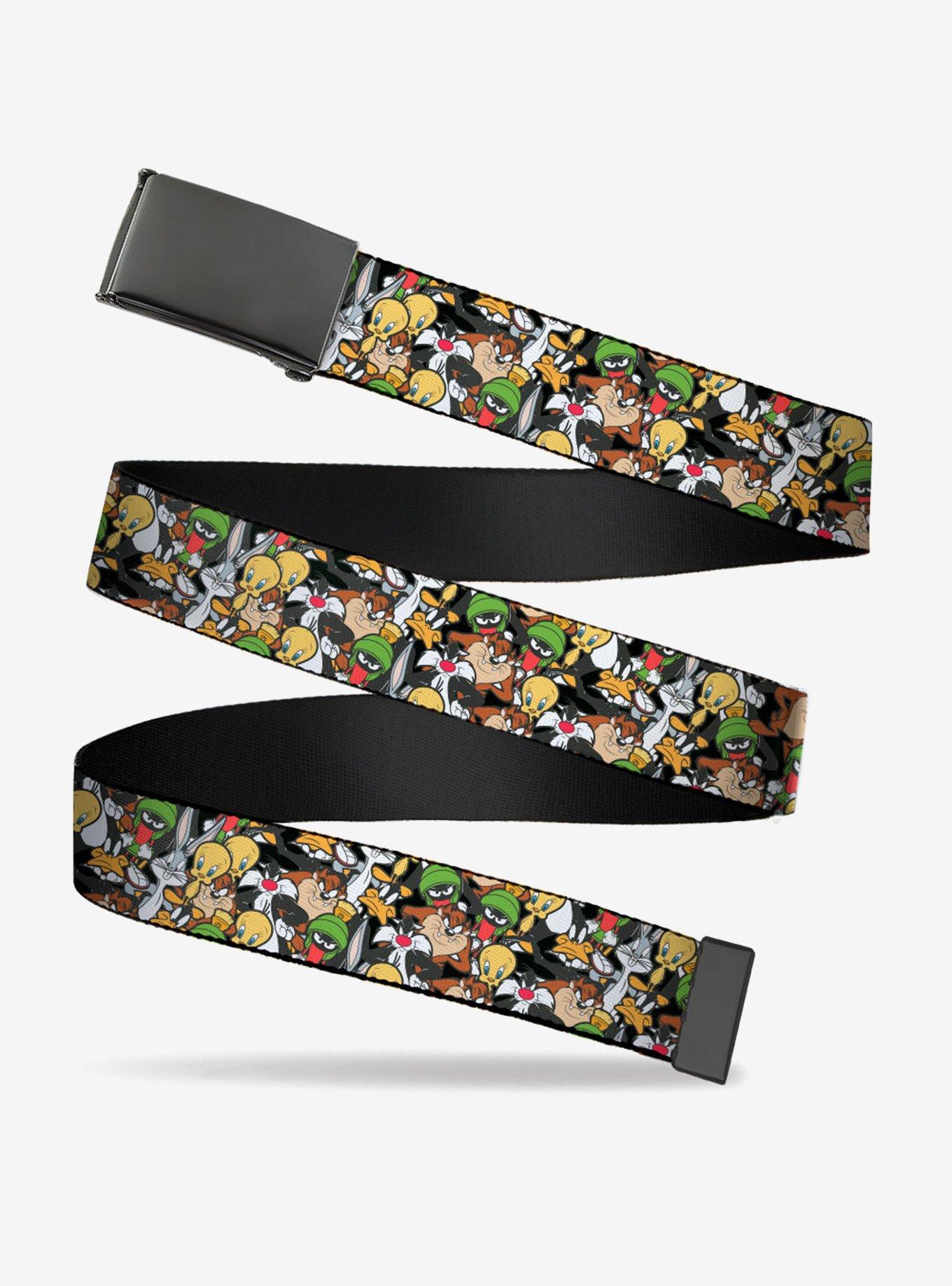 Looney Tunes Character Stacked Collage Flip Web Belt, , hi-res