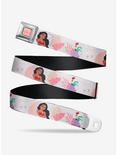 Disney Moana And Hei Hei Poses With Flowers Beige Seatbelt Belt, BRIGHT WHITE, hi-res