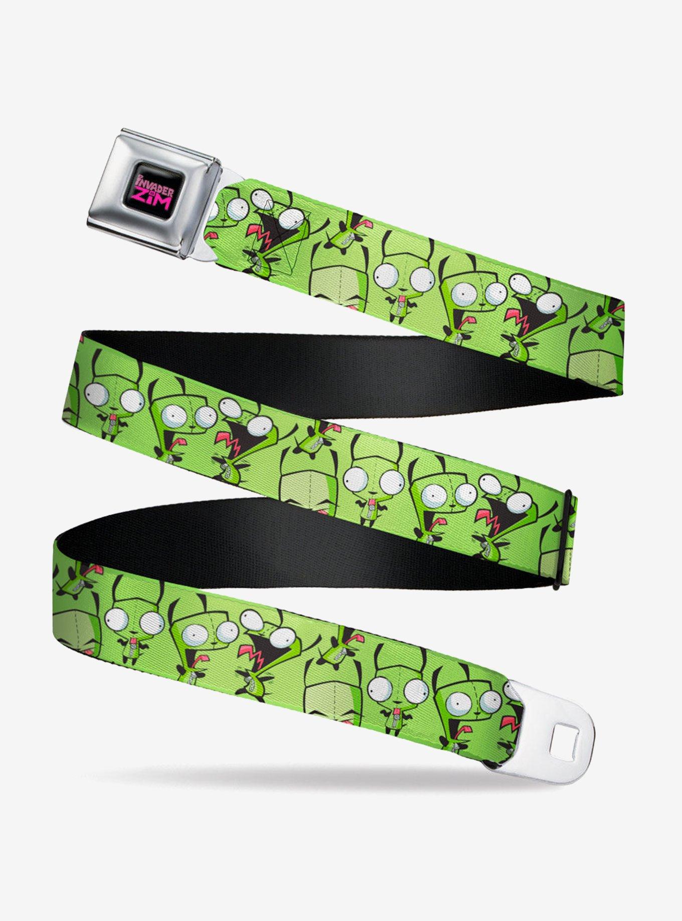 Invader Zim GIR Poses Scattereds Seatbelt Belt, GREEN, hi-res