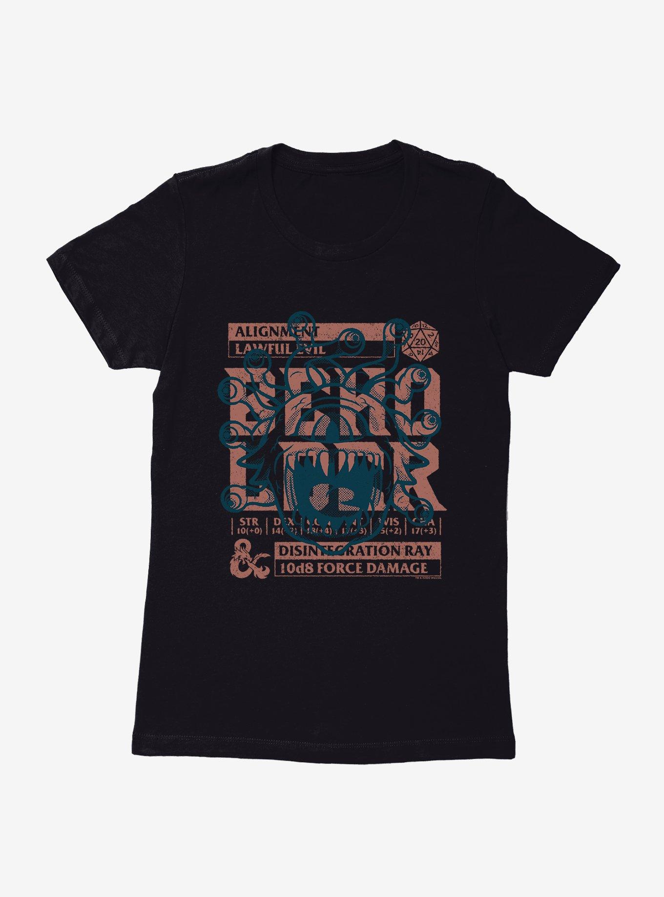 Dungeons & Dragons Beholder Stats Stamp Womens T-Shirt, , hi-res