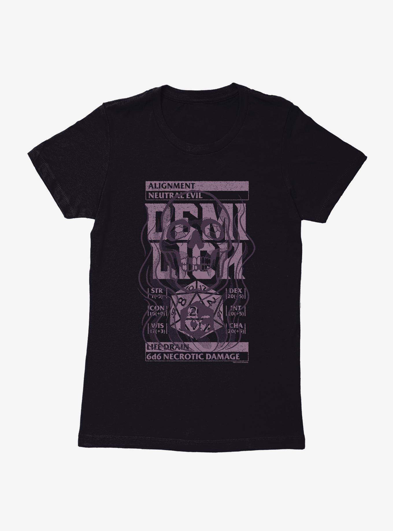 Dungeons & Dragons Demilich Stats Stamp Womens T-Shirt