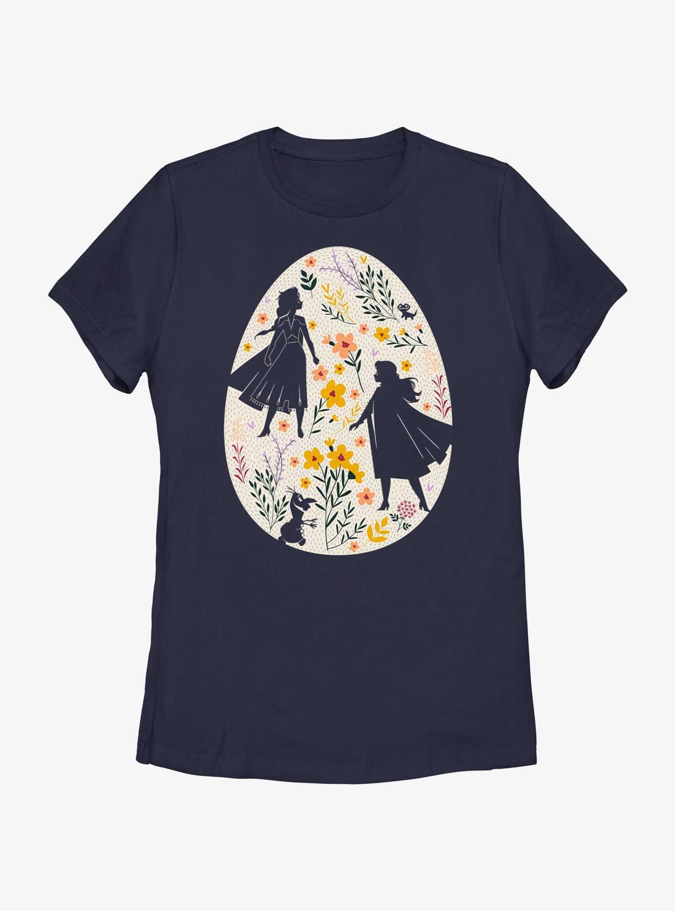Disney Frozen Elsa Anna Olaf Egg Silhouette Womens T-Shirt, , hi-res