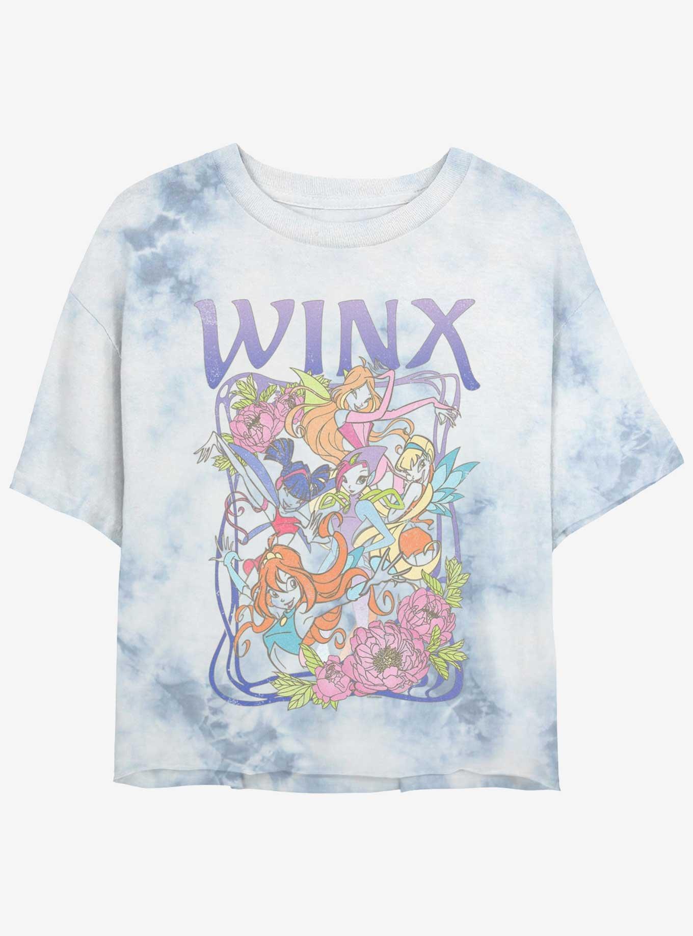 Winx Club Group Nouveau Womens Tie-Dye Crop T-Shirt