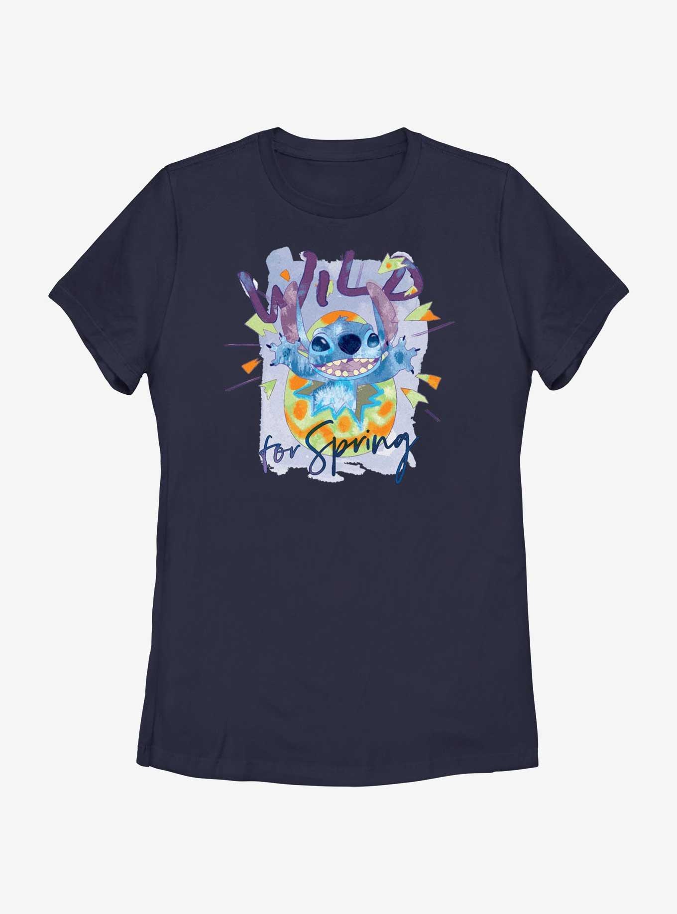 Disney Lilo & Stitch Wild For Spring Womens T-Shirt, NAVY, hi-res