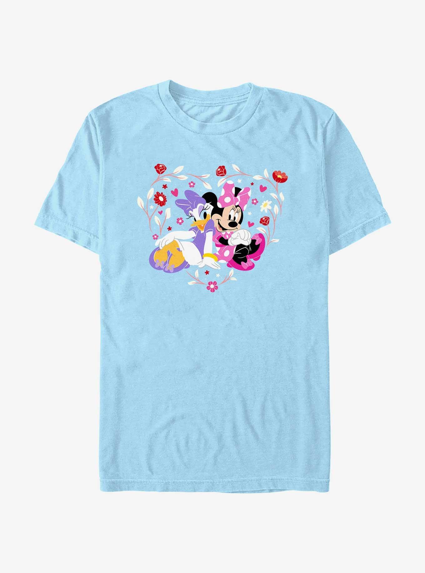 Disney Mickey Mouse Minnie And Daisy Flowers Heart T-Shirt, , hi-res