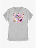 Disney Mickey Mouse Minnie And Daisy Flowers Heart Womens T-Shirt, ATH HTR, hi-res