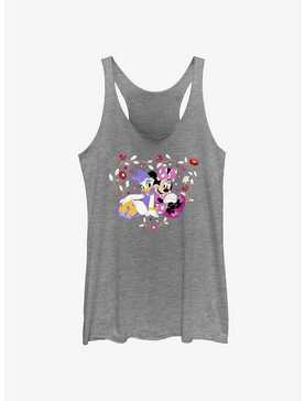Disney Mickey Mouse Minnie And Daisy Flowers Heart Womens Tank Top, , hi-res
